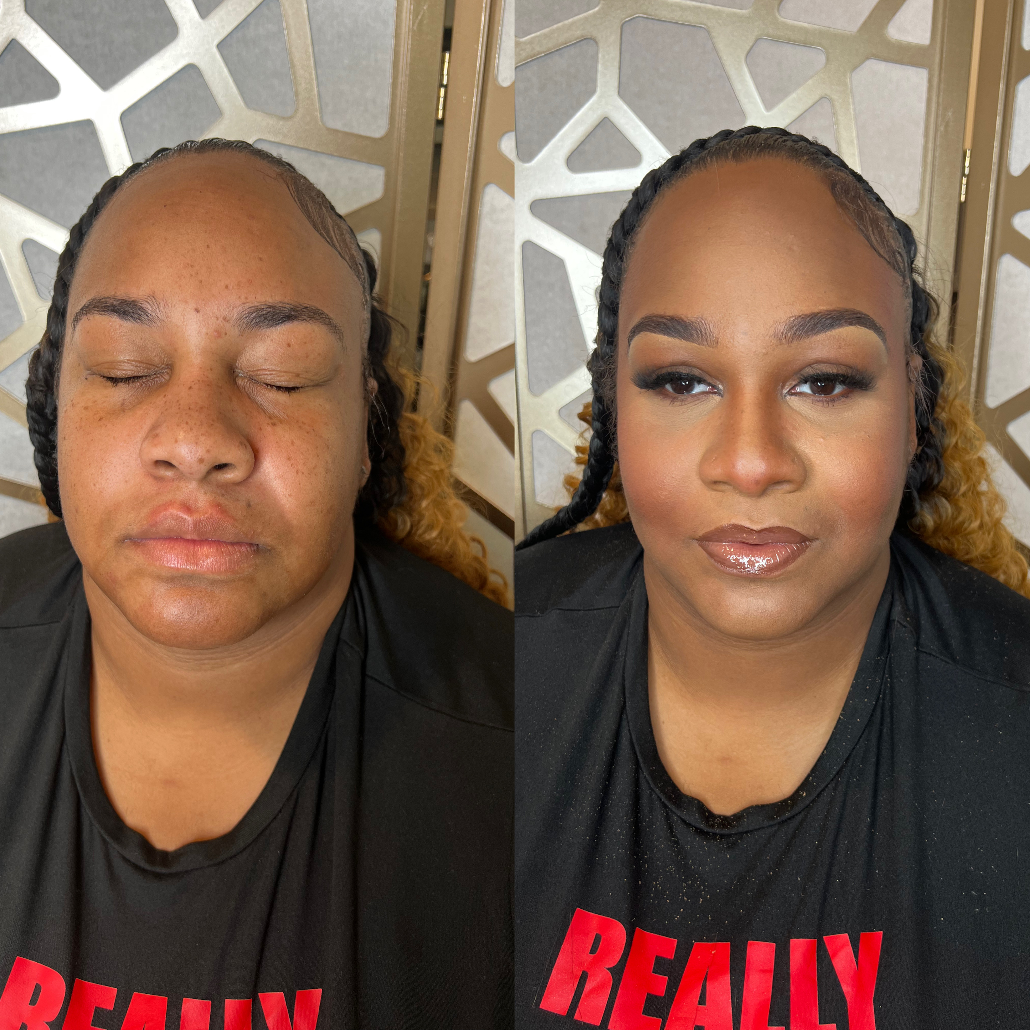 Professional glam makeup